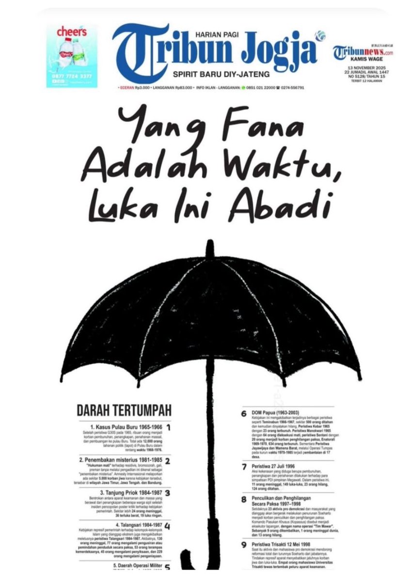 paksiraras's tweet image. Tribun Jogja menggila…selama 4 hari beruntun sejak suharto jadi pahlawan, headline tribun tak berhenti melawan