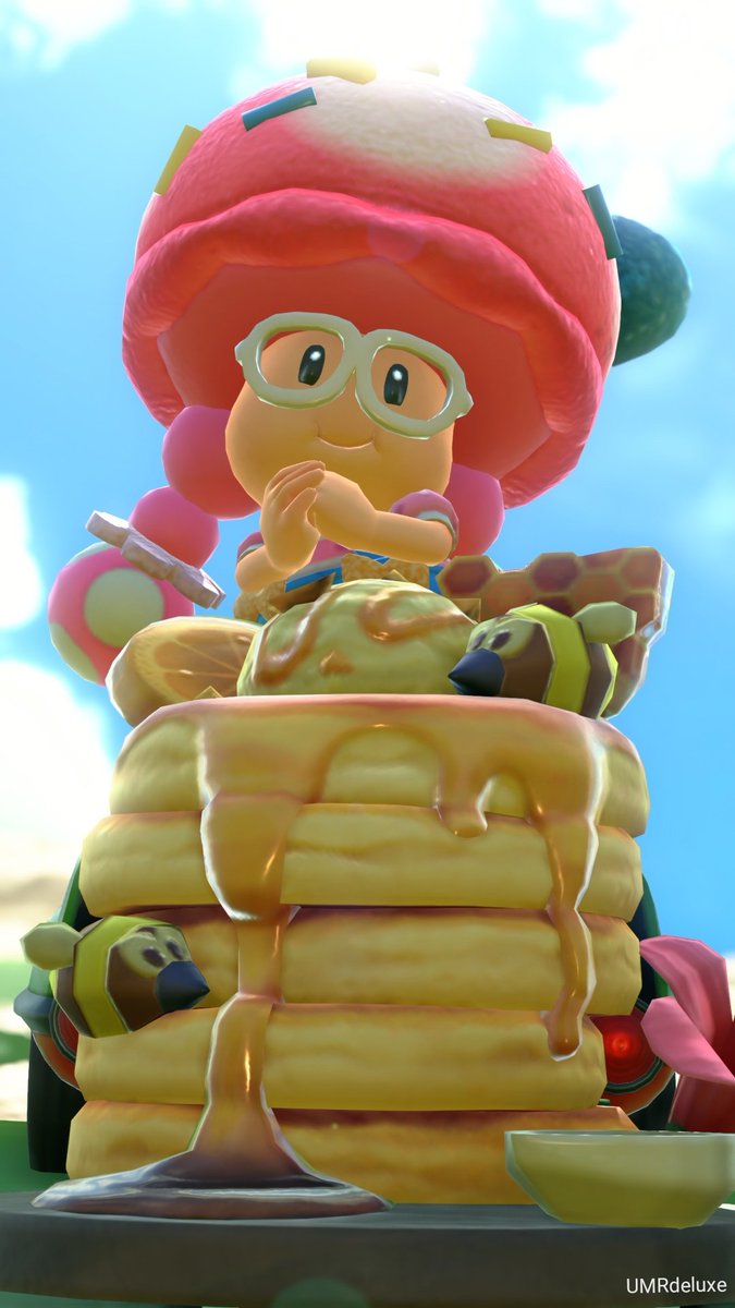 UMRdeluxe1's tweet image. Time to eat!!

#MarioKartWorld
#Toadette　#キノピコ
#マリオカートワールド