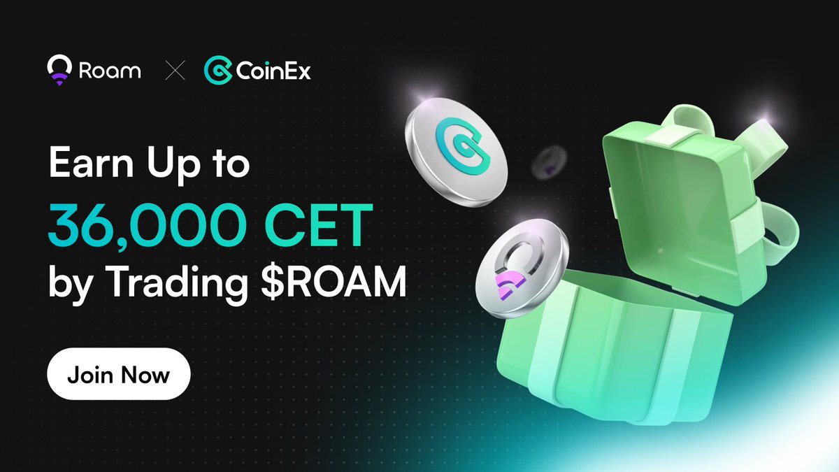 WeRoam's tweet image. Roam X CoinEx

Sign up using Roam’s referral link and trade on @coinexcom to earn up to 36,000 CET in bonuses. The more you trade, the more you earn!

Start Date: November 14th, 2025

How to Participate:
1. Sign up using Roam’s referral link.
2. Trade $ROAM.
3. Claim your…