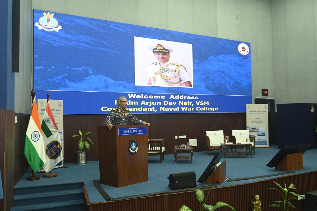 InNwc's tweet image. #NWC Maritime History Seminar #ChatAtChola delivered an illuminating exploration of Indian Navy’s indigenisation journey, charting its rise from a Buyer’s Navy to a confident Builder’s Navy.

Eminent veterans Capt NS Mohanram, VAdm B Kannan, Capt S Prabhala, VAdm IC Rao &amp;amp; VAdm KO…