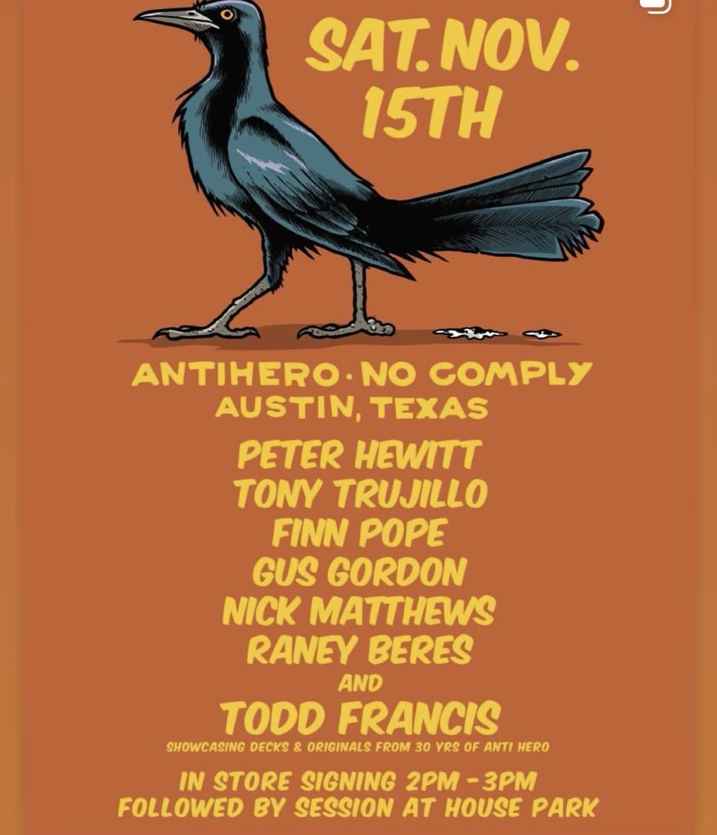 jimthiebaud's tweet image. If you’re in The Austin area. 
No Comply / AH / Todd F  festive event 😉