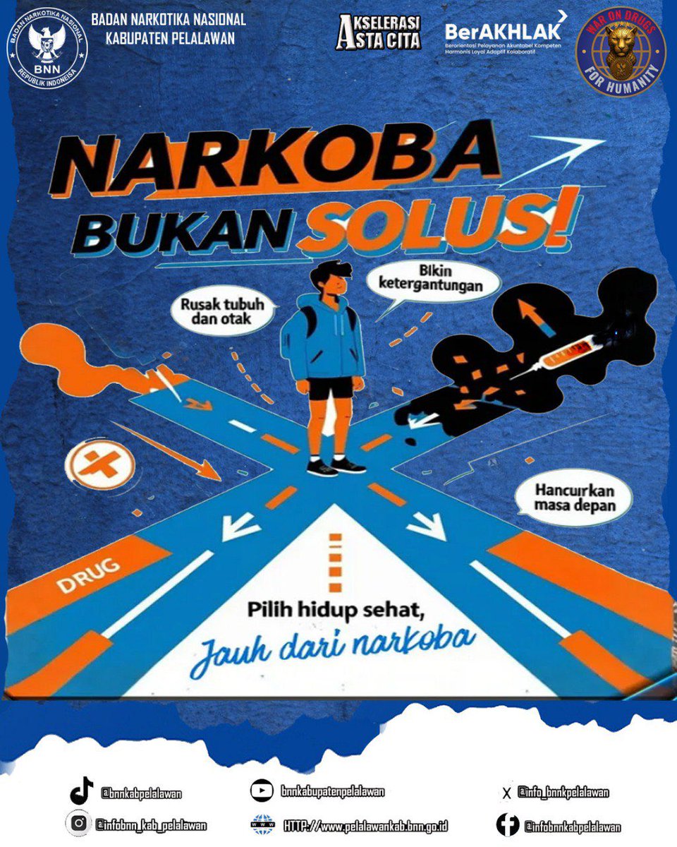 info_bnnkpllwn's tweet image. Pilih hidup sehat, jauhi narkoba!

#WarOnDrugsForHumanity
#bnnkpelalawan
#indonesiabersinar