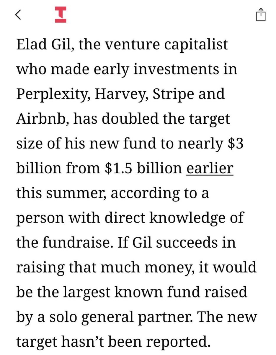 A common thread among the hottest firms (eg FF, Thrive, Elad) seems to be pursuing a barbell strategy (incubations AND very large growth checks).

Less firms operate at those stages compared to traditional venture rounds, leading to less competition.