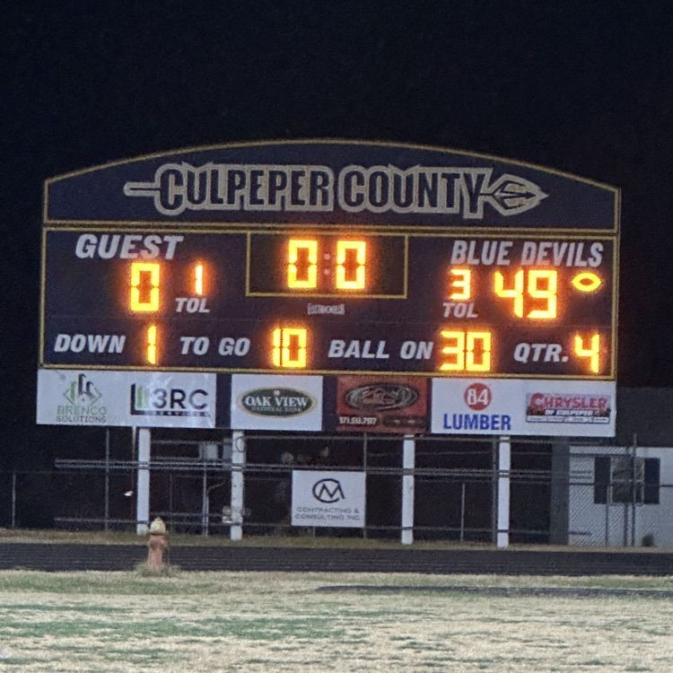 CCPSCCHS's tweet image. Your Blue Devils are moving on! Congratulations team and coaches on a BIG PLAYOFF WIN over Goochland, 49-0. 

Catch the Devils back at Broman Field next Friday night, Nov. 21, against Skyline at 7pm. Tickets will go on sale on Monday Nov. 17 on GoFan. 

#BDP #ForksUp 🔵🟡