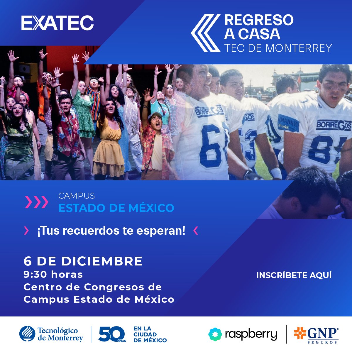 ITESMCEM's tweet image. 💙✨ ¡Este Regreso a Casa será único! ✨💙 Volvamos a donde todo empezó: la cancha que nos entusiasmó, el escenario que nos iluminó y los espacios donde nacieron amistades para toda la vida. Celebremos el orgullo de ser EXATEC CEM con actividades culturales y deportivas 🐏💙