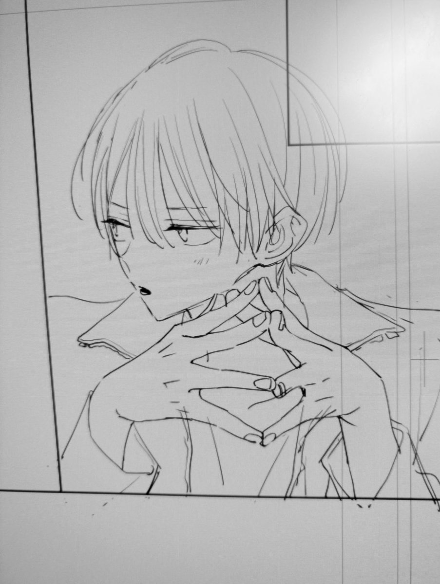 スマホで撮ってた下描きと途中原稿です✒️ 毎月アシスタント様に感謝