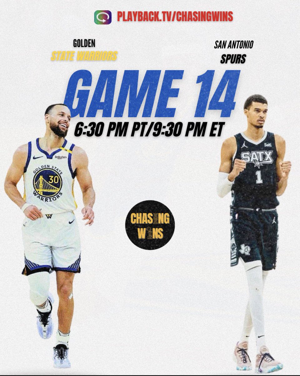 NotChasingWins's tweet image. #DubNation,

For the 2025-26 season, we’ll be doing LIVE WATCHES for EVERY. SINGLE. GAME.

Game 14: Warriors at Spurs

Tonight at 6:30 pm PST/9:30 pm EST

Join the stream (link in replies) ⬇️