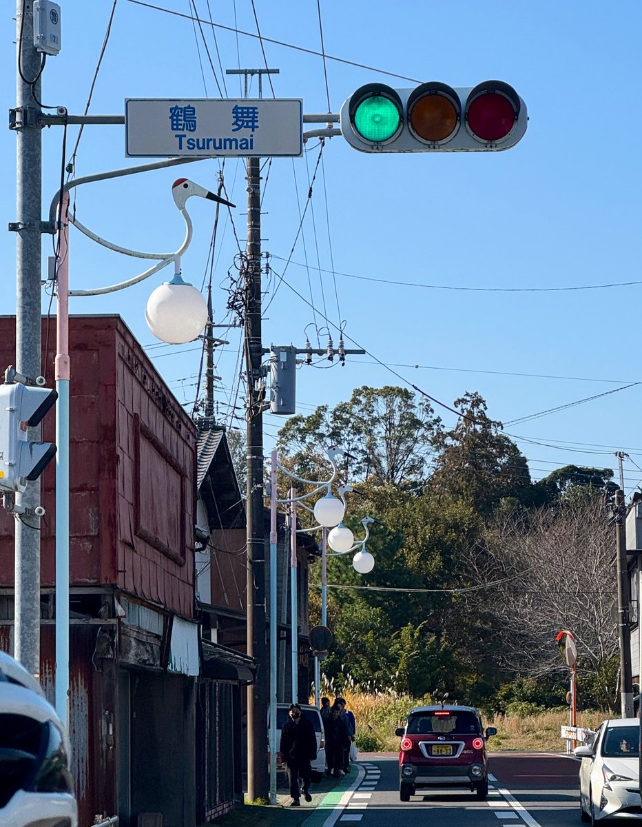 電灯が鶴になってる！
