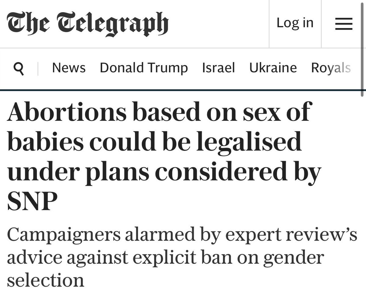 Is there anything these sick bastards won't consider. We all know which demographic wants to abort little girls. Im repulsed that this is even a headline.