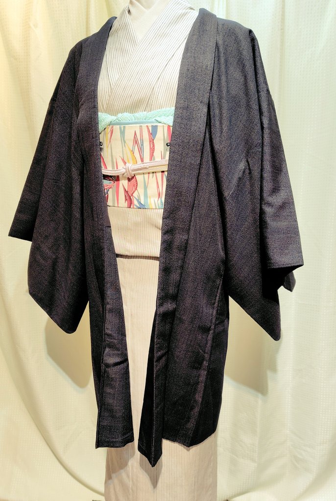 結城紬　おしゃれ長羽織　仕付け付き未使用　ロング 結城紬 おしゃれ長羽織 仕付け付き未使用 ロング