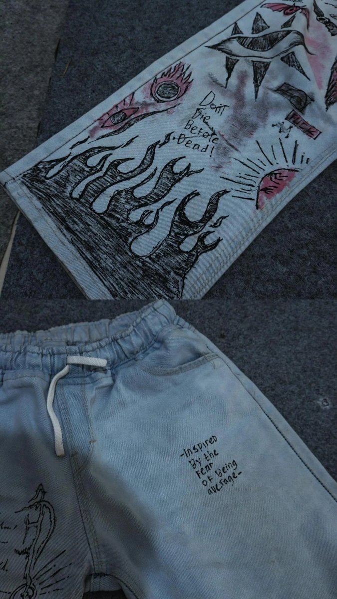 kageefumi's tweet image. Semi baggy jeans — Eyes Of Heaven 
-
Price: 200k
Size: XL (Panjang 98cm, Lebar Paha 28cm, Lingkar Pinggang 32cm — Strech to 43cm)
Bahan: Semi jeans
-
-
Dm for buy!
#fashion #baggyjeans #rework #paintingart