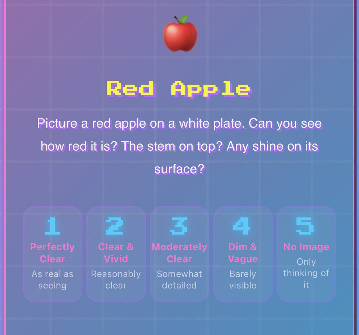 fudgey's tweet image. Built a very unscientific minds eye test for fun: fudgey.io/minds-eye-test

Are you a normie or do you see nothing at all like me? 🫠