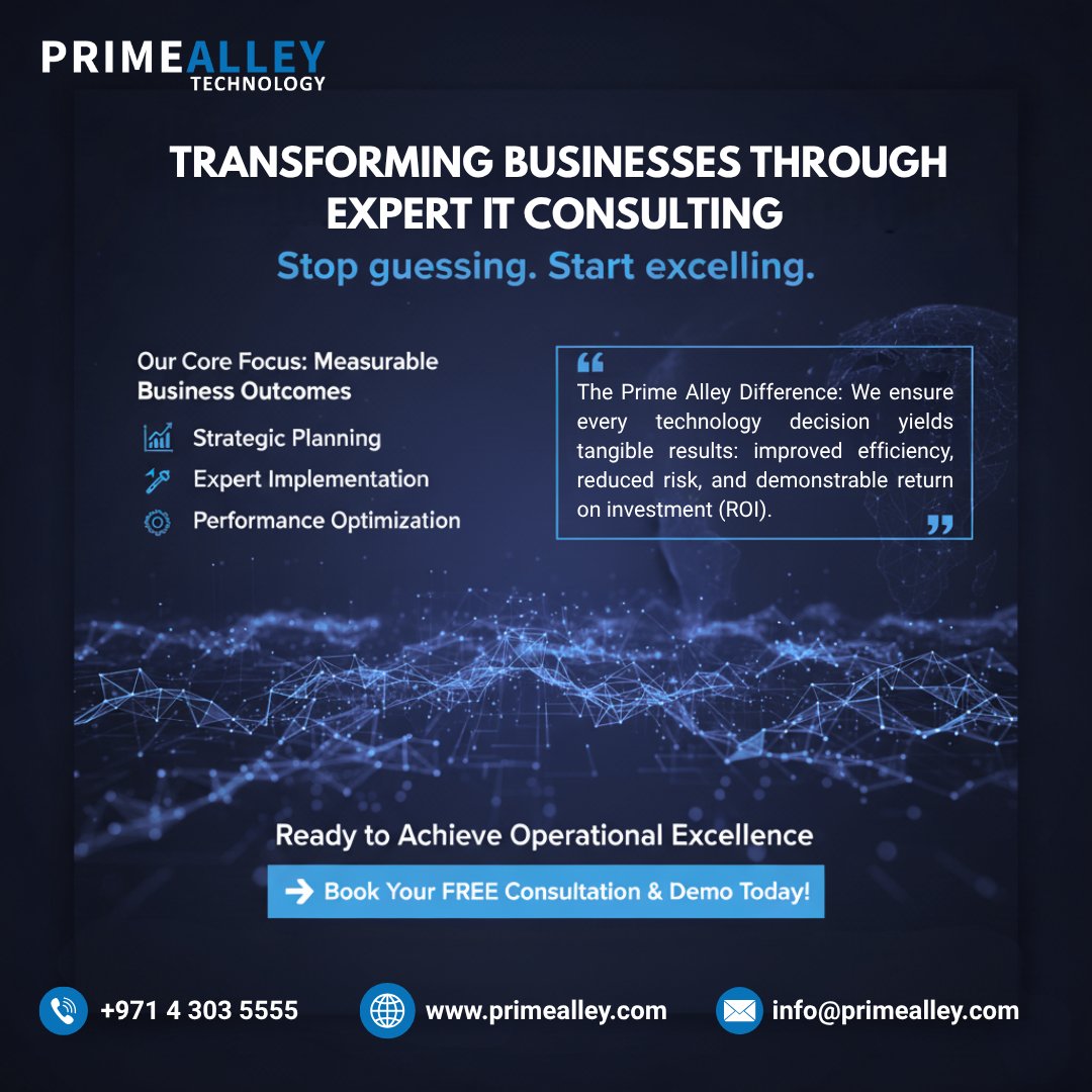 PrimeAlley's tweet image. PRIME Alley: Transforming Businesses Through Expert IT Consulting

Book yourFree Demo: primealley.com/schedule-a-mee…
Contact Us: +971 4 303 5555
Email: info@primealley.com

#ITConsulting #BusinessTechnology #OperationalExcellence #DigitalSolutions #PrimeAlley #ITStrategy