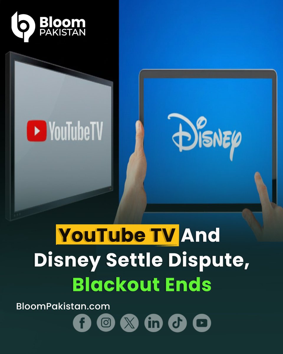 bloom_pakistan's tweet image. YouTube TV ends 2-week blackout after reaching a new content deal with Disney, giving subscribers access to popular U.S. networks again.

Read More: bloompakistan.com/youtube-tv-and…

#YouTubeTV #Disney #StreamingNews #USATV #ContentDeal