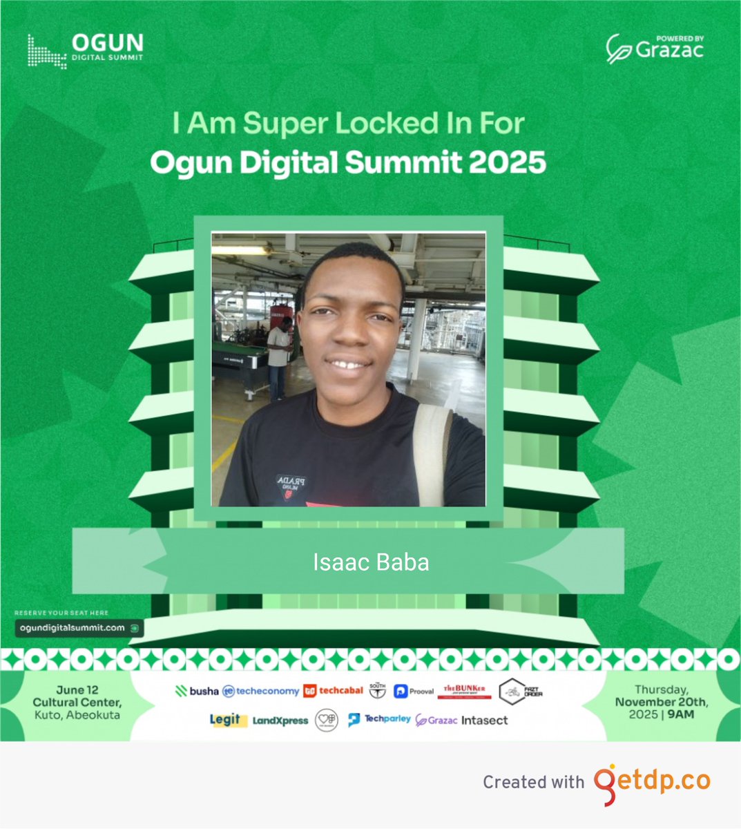 Ready for #ODS2025! I'm thrilled to be attending the Ogun Digital Summit 2025 on November 20th! Looking forward to learning and connecting with everyone. See you there! #OgunDigitalSummit