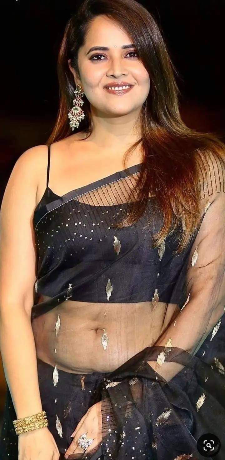 Image Actress Anasuya Bharadwaj in Blue | iiQ8 Hot Telugu Aunty Collections