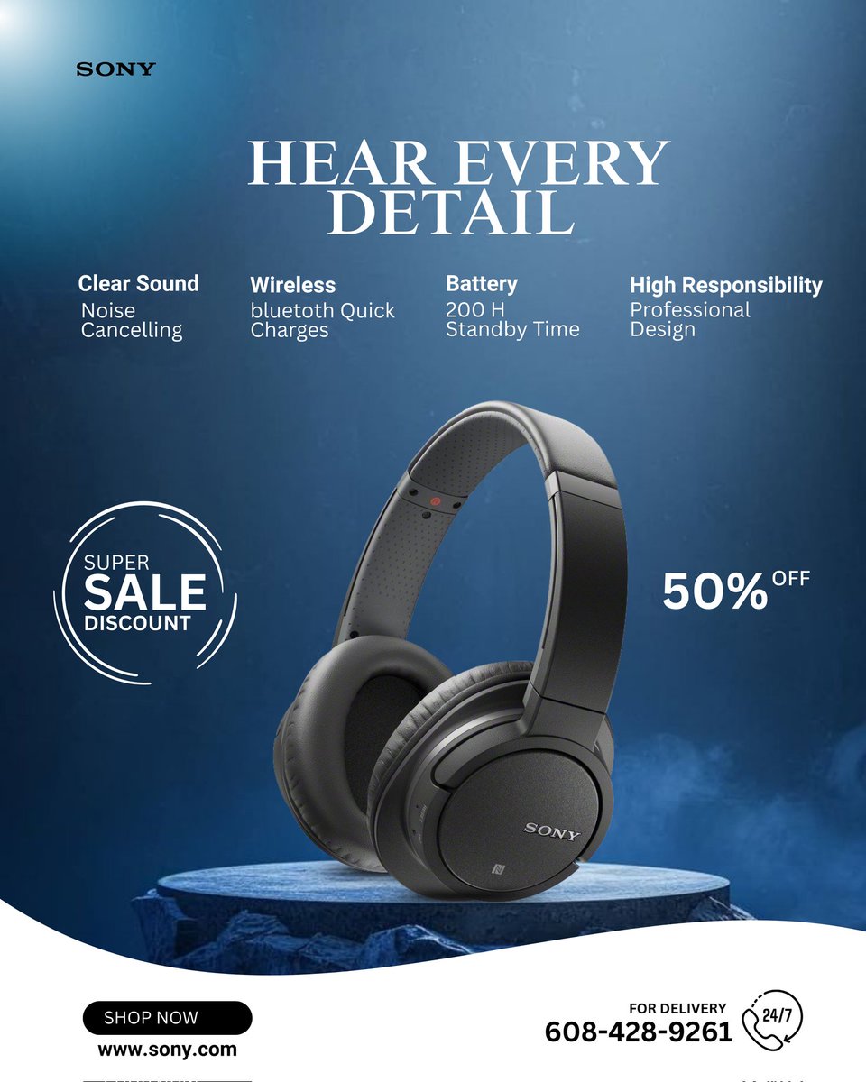 YOLAMdesigns's tweet image. Day 5 of #Tarius5daysChallenge
Day 34/100 of my DC

Exploring clarity, precision, &amp;amp; premium sound through visual design.

Designed this @Sony Headphone ad with a modern, sleek approach to reflect the brand’s commitment to high-quality audio.

Which design did the justice?
A or B