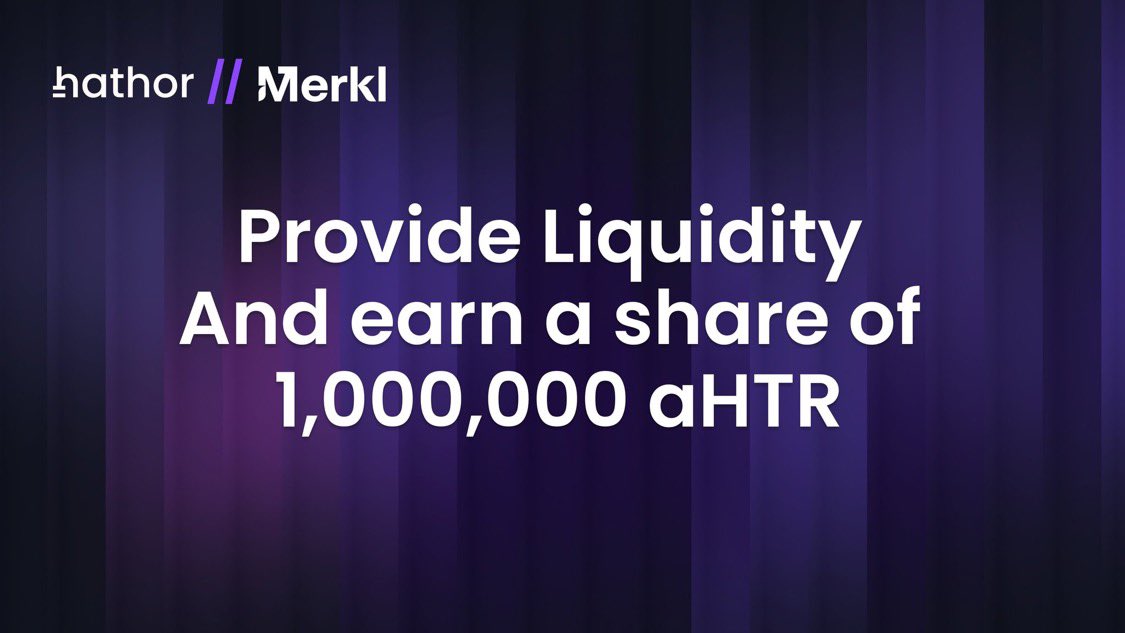 1,000,000 $aHTR in Rewards! 🚨

<a href="/merkl_xyz/">Merkl</a> now brings incentives with purpose.

Add liquidity to the all-new $aHTR pool now live on Uniswap v4.

🔗 app.merkl.xyz/opportunities/…