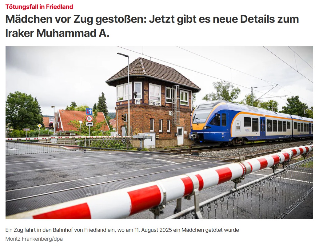 Ja, der Fall "Liana K, ein brutaler Mord. Ein Iraker stieß die junge Frau vor einen Zug!
x.com/MathiasMarkert…
Gelegentlich und zögerlich flattert mal ein #RichtigErinnern auf ... wobei die Erinnerung daran letztlich schon weg ist. Es trat bereits ein enormer Gewöhnungseffekt