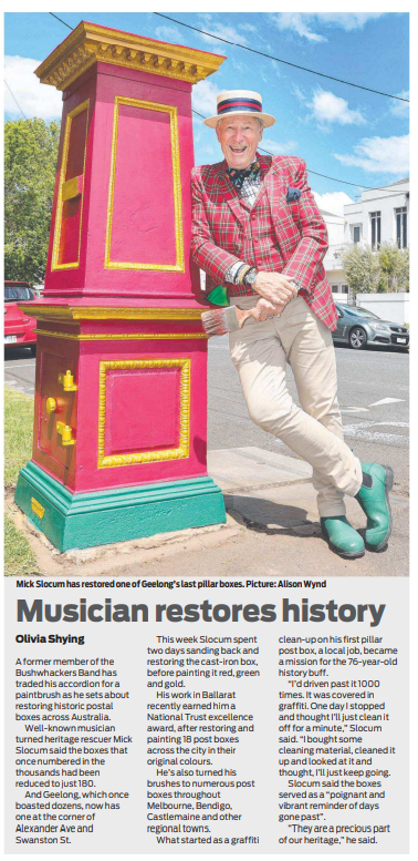 nmurphyglg's tweet photo. Heritage rescuer Mick Slocum says historic postal boxes that once numbered in the thousands have been reduced to just 180. And he’s on a mission to help preserve a rare example at Geelong.
See the Geelong Advertiser's coverage below.
And more here: https://t.co/YTWYvLKfOJ https://t.co/p3pk2yI7Mq
