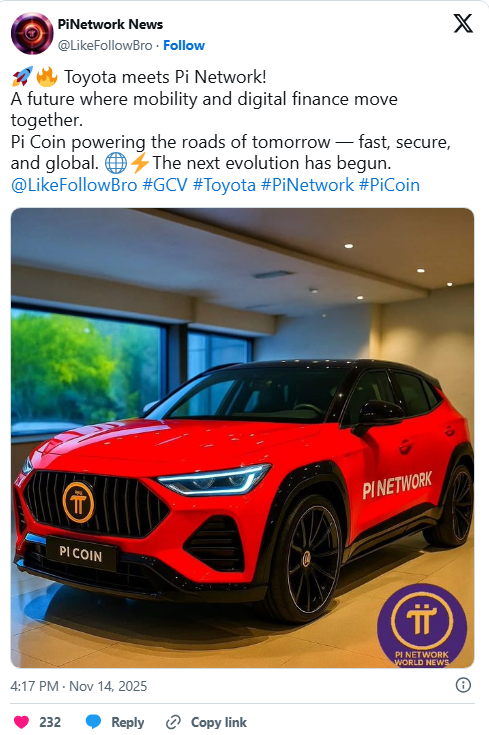Inter_Saigon's tweet photo. TOYOTA GẶP GỠ PI NETWORK: SỰ PHÁT TRIỂN TIẾP THEO CỦA DI ĐỘNG VÀ TÀI CHÍNH KỸ THUẬT SỐ

Thông báo về việc Toyota hợp tác với Pi Network đã thu hút sự chú ý đáng kể trong cả ngành công nghiệp ô tô và tiền điện tử. Tầm nhìn về sự kết hợp giữa di động và tài chính kỹ thuật số này thể hiện một bước đi táo bạo hướng tới việc tích hợp công nghệ blockchain vào cuộc sống hàng ngày. Pi  Coin , đồng tiền gốc của Pi Network, được định vị là động lực thúc đẩy sự chuyển đổi này, cho phép các giao dịch nhanh chóng, an toàn và toàn cầu.

Sự hợp tác này báo hiệu sự khởi đầu của một cuộc cách mạng mới, nơi xe cộ và hệ thống tài chính hội tụ trong một hệ sinh thái phi tập trung. Đối với những người tiên phong và các nhà quan sát trong ngành, đây là một cái nhìn thoáng qua về tương lai của công nghệ di động Web3.

Di động và Tài chính số: Sự hội tụ tự nhiên
Di động và tài chính luôn có mối liên hệ mật thiết với nhau. Từ việc mua xe đến quản lý chi phí vận chuyển, hệ thống tài chính đóng vai trò trung tâm trong lĩnh vực di động. Bằng cách tích hợp Pi Network vào phương trình này, Toyota hình dung một tương lai mà tài chính kỹ thuật số được tích hợp liền mạch vào các giải pháp di động.

Sự hội tụ này cho phép tài xế thanh toán tức thời các dịch vụ như phí cầu đường, nhiên liệu hoặc bảo trì bằng Pi Coin. Nó cũng cho phép giao dịch an toàn xuyên biên giới, giảm thiểu sự bất tiện trong thương mại toàn cầu. Kết quả là một trải nghiệm hợp lý, kết hợp sự tiện lợi, bảo mật và hiệu quả.

Đồng Pi Coin thúc đẩy những con đường của tương lai
Pi Coin là trọng tâm của sự chuyển đổi này. Là đồng tiền gốc của Mạng lưới Pi, Pi Coin tạo nền tảng cho các giao dịch phi tập trung trong hệ sinh thái di động. Việc tích hợp Pi Coin vào tầm nhìn của Toyota đảm bảo thanh toán nhanh chóng, an toàn và toàn cầu.

Từ mua sắm trên xe hơi đến chuyển tiền xuyên biên giới, tiện ích của Pi Coin vượt ra ngoài phạm vi đầu cơ. Nó trở thành một loại tiền tệ chức năng hỗ trợ các ứng dụng thực tế, củng cố cam kết của Pi Network trong việc xây dựng một tương lai phi tập trung.

Vai trò của Web3 trong tính di động
Web3 đại diện cho thế hệ internet tiếp theo, nhấn mạnh tính phi tập trung, trao quyền cho người dùng và quyền sở hữu kỹ thuật số. Bằng cách tích hợp Pi Network vào lĩnh vực di động, Toyota đã tuân thủ các nguyên tắc này, tạo ra một hệ sinh thái phi tập trung, nơi người lái xe và nhà phát triển có quyền kiểm soát lớn hơn.Công cụ cơ sở hạ tầng Web3

Hệ sinh thái này hỗ trợ các ứng dụng như chia sẻ chuyến đi phi tập trung, thanh toán giữa các phương tiện và bảo hiểm dựa trên blockchain. Mỗi cải tiến đều củng cố vai trò của Pi Coin như một loại tiền tệ chức năng trong bối cảnh di động Web3.

Đổi mới do cộng đồng thúc đẩy
Cốt lõi thành công của Pi Network chính là cộng đồng tiên phong. Với hơn 70 triệu thành viên trên toàn thế giới, cộng đồng này luôn ủng hộ tầm nhìn phi tập trung và đổi mới của Pi. Sự tham gia của họ đảm bảo Pi luôn đáp ứng nhu cầu của các thành viên, thúc đẩy khả năng phục hồi và tăng trưởng.

Đổi mới sáng tạo do cộng đồng thúc đẩy đóng vai trò then chốt trong việc xây dựng niềm tin và sự chấp nhận. Bằng cách trao quyền cho những người tiên phong đóng góp, Pi Network đảm bảo hệ sinh thái của mình luôn năng động và toàn diện.

Ý nghĩa đối với việc áp dụng tiền điện tử
Sự hợp tác giữa Toyota và Pi Network có ý nghĩa sâu rộng hơn đối với việc áp dụng tiền điện tử. Bằng cách tích hợp Pi Coin vào các giải pháp di động, dự án chứng minh rằng tiền điện tử không chỉ là một tài sản đầu cơ mà còn có thể là một công cụ cho các giao dịch hàng ngày.

Tính hợp pháp này khuyến khích các cá nhân, doanh nghiệp và tổ chức vốn trước đây có thể còn hoài nghi về tiền điện tử áp dụng. Nó cũng mở rộng tiện ích của Pi Coin, củng cố giá trị đề xuất và hỗ trợ tính bền vững lâu dài.

Tăng cường tiện ích của Pi Coin
Tiện ích vẫn là yếu tố then chốt cho thành công của Pi Coin. Bằng cách tích hợp vào tầm nhìn về di động của Toyota, Pi Coin có thêm nhiều ứng dụng mới, củng cố thêm giá trị của nó. Từ thanh toán xe cộ đến các ứng dụng phi tập trung, Pi Coin trở thành một loại tiền tệ chức năng trong một hệ sinh thái đang phát triển.

Càng nhiều ứng dụng và giao dịch dựa trên Pi Coin, nhu cầu và tính bền vững của nó càng cao. Đối với những người tiên phong, sự phát triển này báo hiệu rằng Pi Coin đang phát triển thành một loại tiền tệ có tiện ích hữu hình trong không gian Web3.

Những thách thức phía trước
Mặc dù có triển vọng đầy hứa hẹn, việc tích hợp Mạng Pi vào lĩnh vực di động vẫn đang đối mặt với nhiều thách thức. Sự bất ổn về quy định, cạnh tranh từ các dự án blockchain khác và yêu cầu kỹ thuật về khả năng mở rộng vẫn là những rào cản đáng kể. Việc đảm bảo khả năng tương tác giữa các hệ thống ô tô và cơ sở hạ tầng blockchain đòi hỏi sự đổi mới và hợp tác liên tục.

Giải quyết những thách thức này đòi hỏi sự minh bạch, sự tham gia của cộng đồng và cải tiến liên tục. Pi Network và Toyota phải cân bằng giữa sự lạc quan và tính thực dụng, đảm bảo tầm nhìn của họ được hỗ trợ bởi cơ sở hạ tầng và quản trị vững mạnh.

Cơ hội tăng trưởng
Tuy nhiên, cơ hội vẫn còn rất lớn. Bằng cách định vị Pi  Coin là đồng tiền của giao thông, Pi Network có thể thu hút các nhà phát triển, doanh nhân và người dùng mới. Quan hệ đối tác chiến lược với các công ty ô tô, nền tảng thanh toán và nhà cung cấp công nghệ có thể mở rộng hơn nữa phạm vi tiếp cận của Pi.

Khi Web3 phát triển, mô hình quản trị dựa trên cộng đồng và đổi mới phi tập trung của Pi Network định vị công ty là đơn vị dẫn đầu trong việc định hình tương lai của nền kinh tế số. Sự kết hợp giữa quy mô, tầm nhìn và khả năng phục hồi tạo nên nền tảng vững chắc cho sự tăng trưởng.

Hướng tới năm 2026
Khi Pi Network tiến gần đến năm 2026, sự hợp tác với Toyota sẽ là nền tảng cho sự tăng trưởng trong tương lai. Lộ trình này bao gồm việc mở rộng các ứng dụng tiện ích, đảm bảo nhiều danh sách niêm yết hơn và hình thành các quan hệ đối tác chiến lược. Tính di động sẽ đóng vai trò là nền tảng của chiến lược này, thúc đẩy việc áp dụng và đổi mới.

Đối với những người tiên phong, năm 2026 là cơ hội để phát huy những thành tựu đã đạt được và định hình tương lai của tiền điện tử và Web3. Đối với toàn ngành, Pi Network là minh chứng cho sức mạnh của sự đổi mới do cộng đồng thúc đẩy.

Kết luận: Định hướng tương lai với Pi Coin
Thông báo về việc Toyota hợp tác với Pi Network đánh dấu một bước ngoặt trong quá trình phát triển của lĩnh vực di động và tài chính kỹ thuật số. Bằng cách tích hợp Pi Coin vào hệ thống ô tô, Toyota hình dung ra một tương lai nơi thanh toán nhanh chóng, an toàn và toàn cầu.

Khi Pi Network phát triển, vai trò của nó trong lĩnh vực tài chính và di động Web3 đảm bảo rằng nó vẫn là ngọn hải đăng của sự ổn định và đổi mới trong ngành công nghiệp tiền điện tử. Đối với những người tiên phong, hành trình không chỉ là xây dựng sự giàu có mà còn là định hình một tương lai phi tập trung, nơi Pi Coin tiếp sức cho những con đường của tương lai.

Theo Erlin