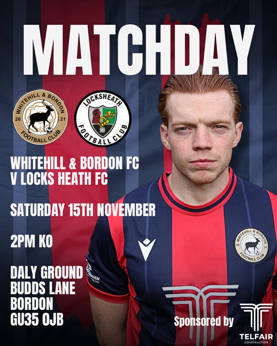 BordonFc's tweet image. 𝗠𝗔𝗧𝗖𝗛𝗗𝗔𝗬

🆚 @locksheathfc 
🏆 @HantsLeague Cup
🏟️ Daly Ground
📆 Saturday 15th November
🕒 14:00 KO

Come down and support the lads 👊

🔴🔵 #UpTheStags 🦌