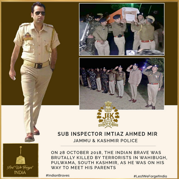 abuanzar111's tweet photo. @Dapaan_JK His martyred batchmates included
Inspector Masroor martyred in 2023 in Pakistani terrorist attack in Srinagar.  
SI Javid Dar  martyred in  2017 in Anantnag in an ambush attack. 
SI Imtiyaz Dar martyred in 2018 in Pulwama. 
SI Imran Tak martyred in  2017 in Srinagar. https://t.co/sG5Pe4OVME