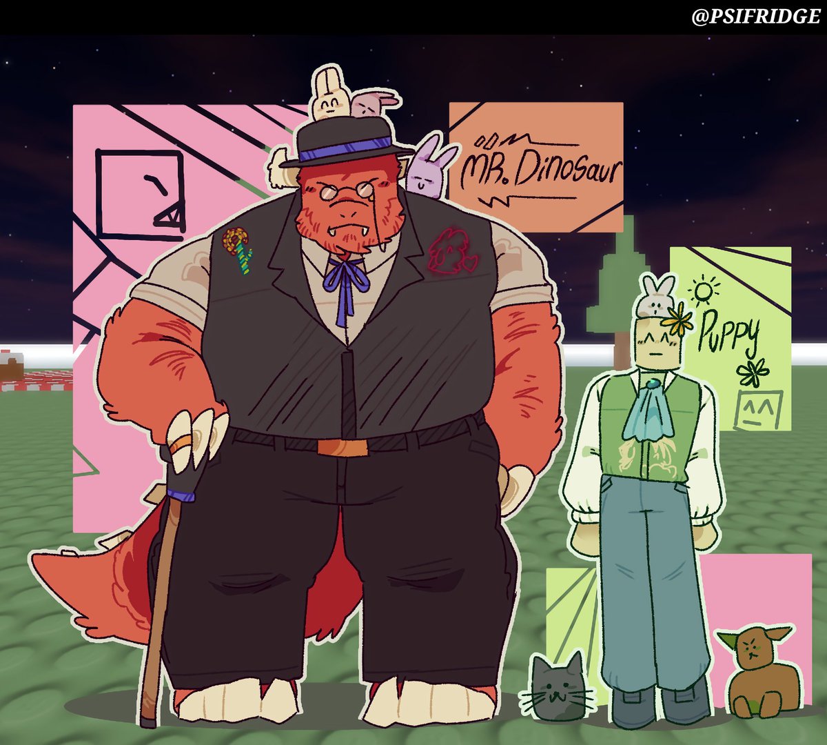 PSIFridge's tweet image. I find them very cute! ^-^

#robloxart #mrdinosaurshouse #robloxfanart