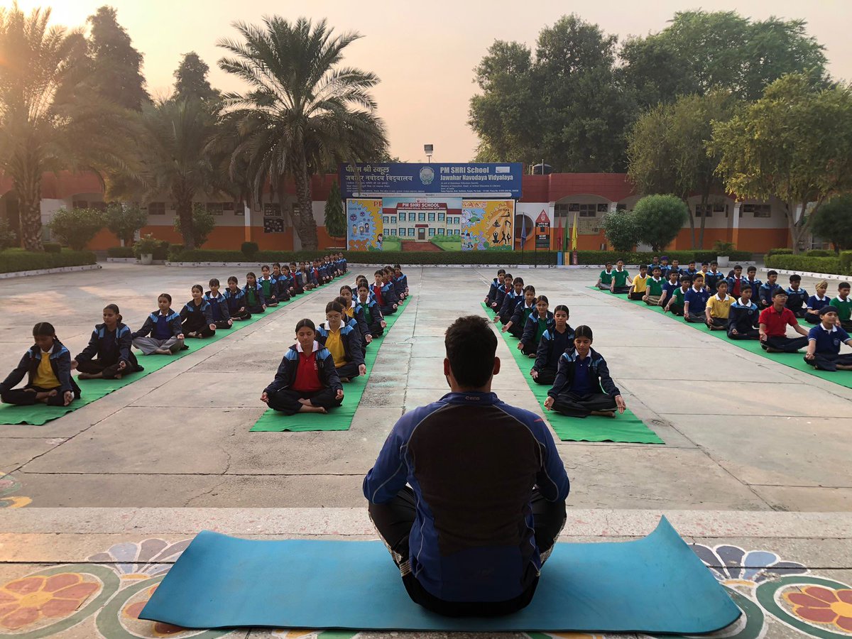 jnv_bathin63313's tweet image. JNV Bathinda (Punjab) conducted a yoga session on Two week Yoga Campaign to promote balance, discipline and inner strength among stundents. with
@NVS_HQ&apos;s vision, Yoga has become a way of life. #NVS #JNV #WellnessThroughYoga #YogaInJNV #JNVActivity
“योग से जीवन में संतुलन”