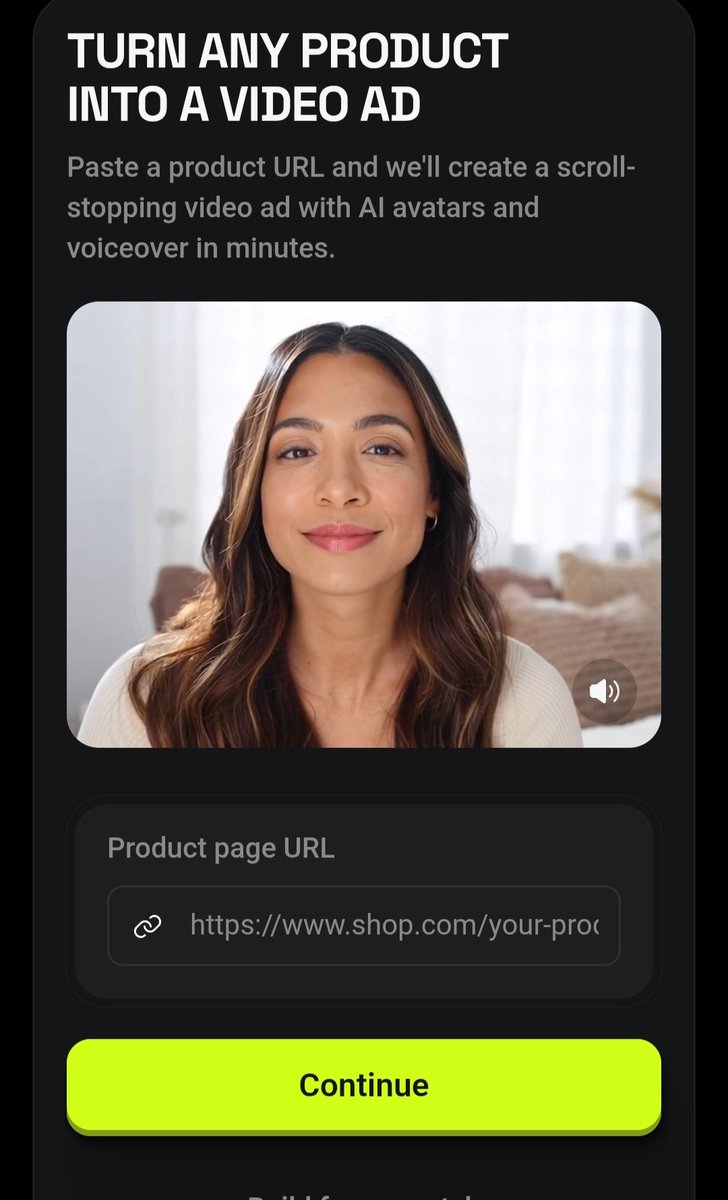 URL‑to‑ad builder UI