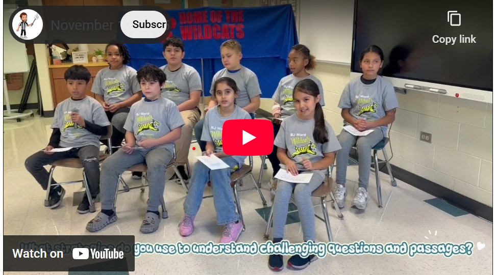 BJWwildcats's tweet image. Student Interviews and Helpful Tips for Taking Tests: Check out these student interviews about test preparation. Students shared their tips and strategies for being successful on tests.  Click on the link below to watch the video.

youtu.be/GXJE1w2MTxM