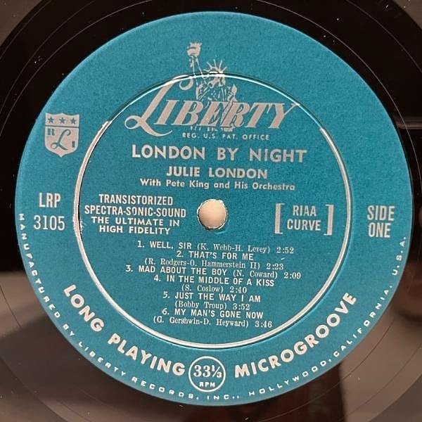 ★極美品！EX+盤【USオリジ/Mono/ターコイズ/深溝】ジュリー・ロンドン ☆極美品！EX+盤【USオリジ/Mono/ターコイズ/深溝】ジュリー・ロンドン