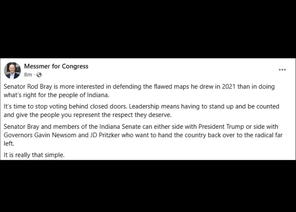 robert_kruse15's tweet image. 🚨 INDIANA REDISTRICTING 🚨 

@RepMessmer opens fire on Pro Temp Bray over redistricting.

Great leadership, good to see in #IN08!

#RedrawTheMaps x #MAGA