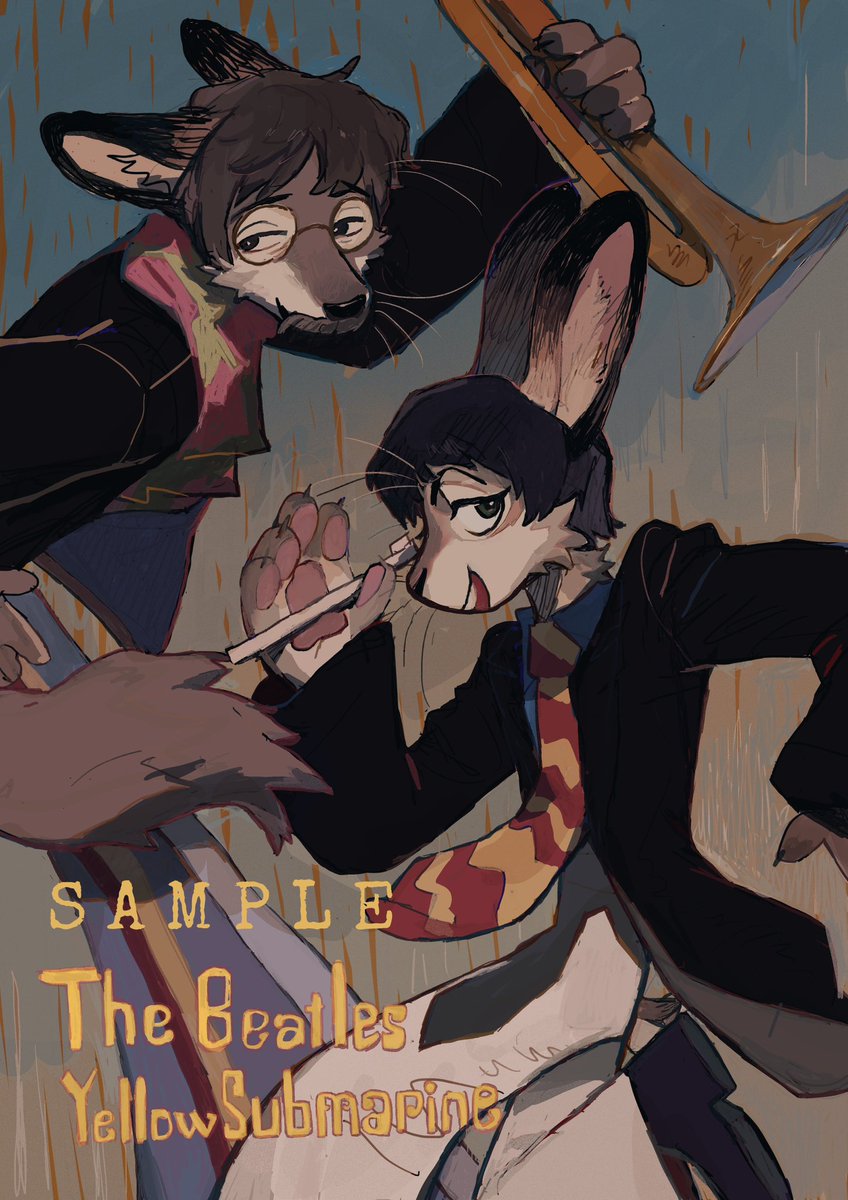 Beatles as furries. I had no clue who the beatles were but! I liked Paul's design