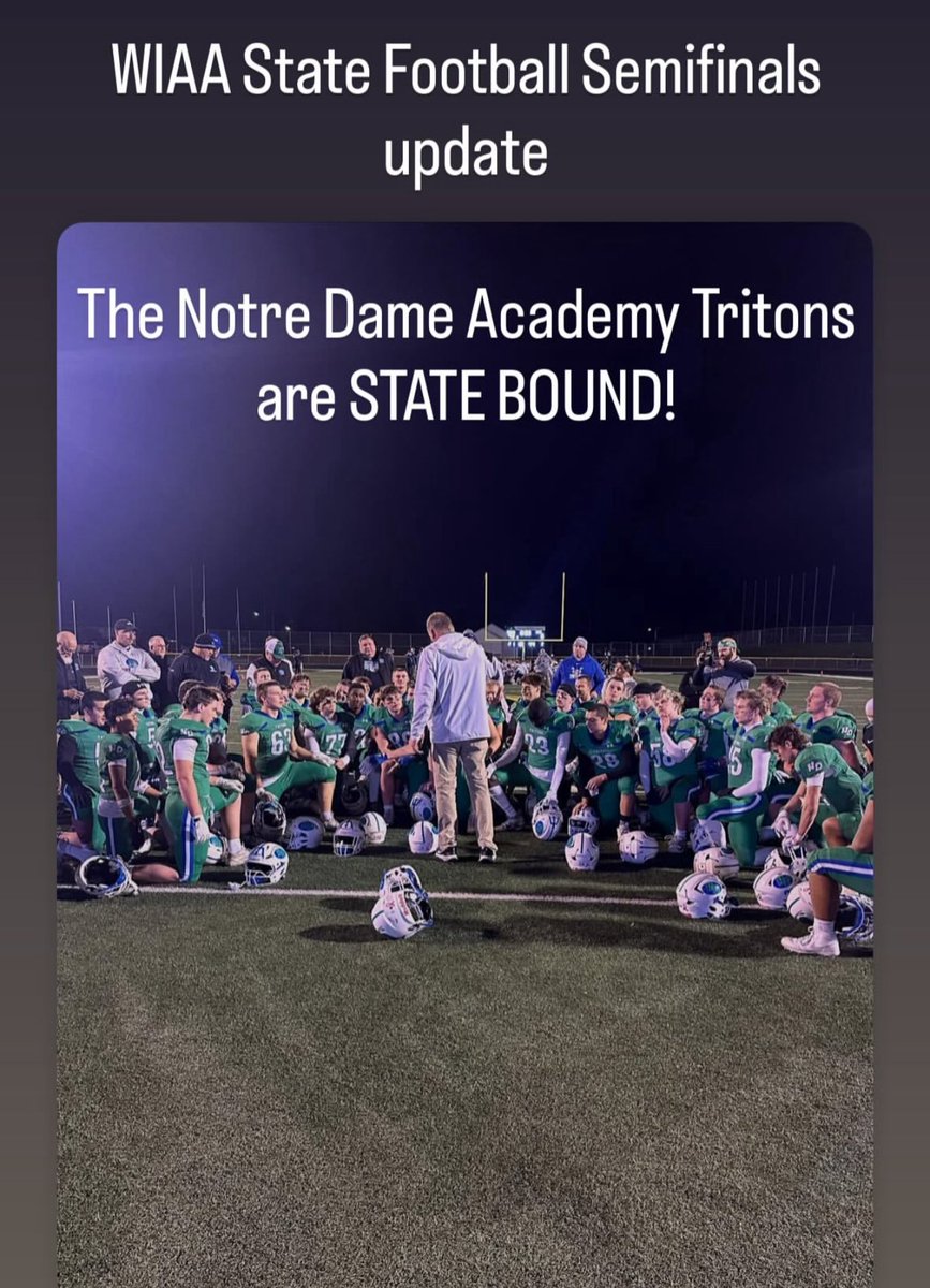 NDA Football to the State Championship yet again. Going to have to start calling NDA “State Academy”. #WeAreNDA