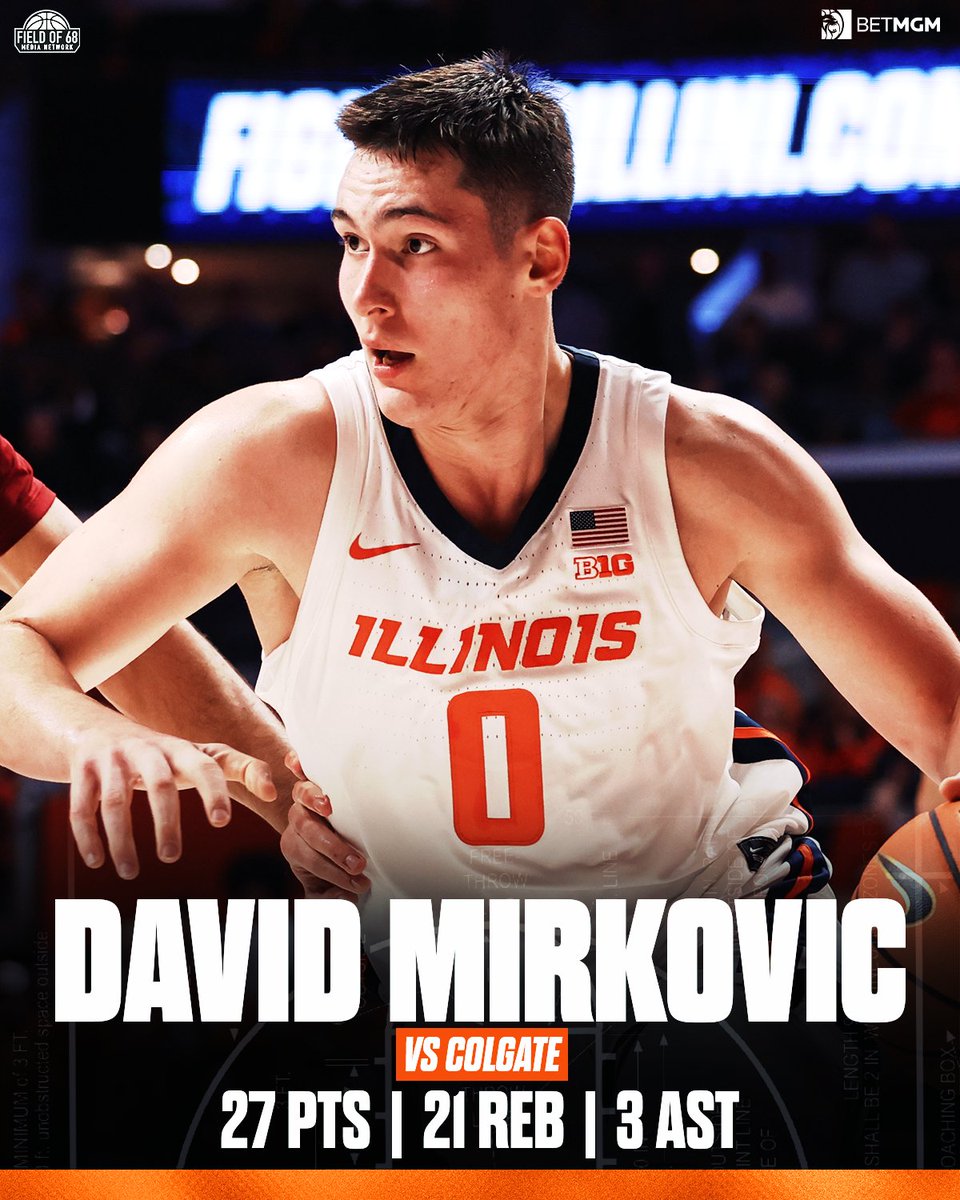 David Mirkovic posts the first 20/20 game for an <a href="/IlliniMBB/">Illinois Men's Basketball</a> player since 1972 🤯