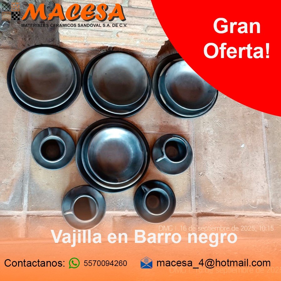 Macesa4's tweet photo. Promoción de buen fin!!! Vajillas de barro negro
#BuenFin2025 #BuenFin #PROMOCIÓN #vajilllas #macesamexico #hacemosdetucasaunaobradearte #barro https://t.co/O9KijBcDbI
