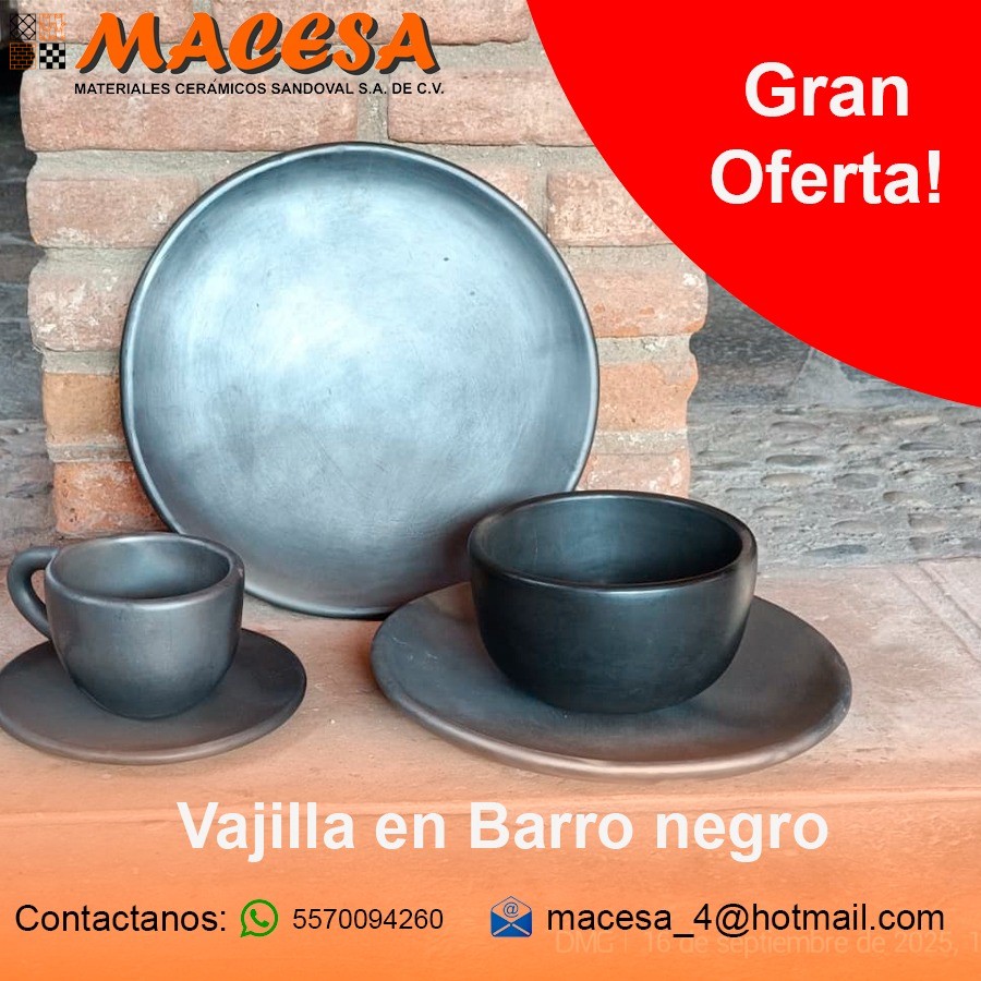 Macesa4's tweet photo. Promoción de buen fin!!! Vajillas de barro negro
#BuenFin2025 #BuenFin #PROMOCIÓN #vajilllas #macesamexico #hacemosdetucasaunaobradearte #barro https://t.co/O9KijBcDbI