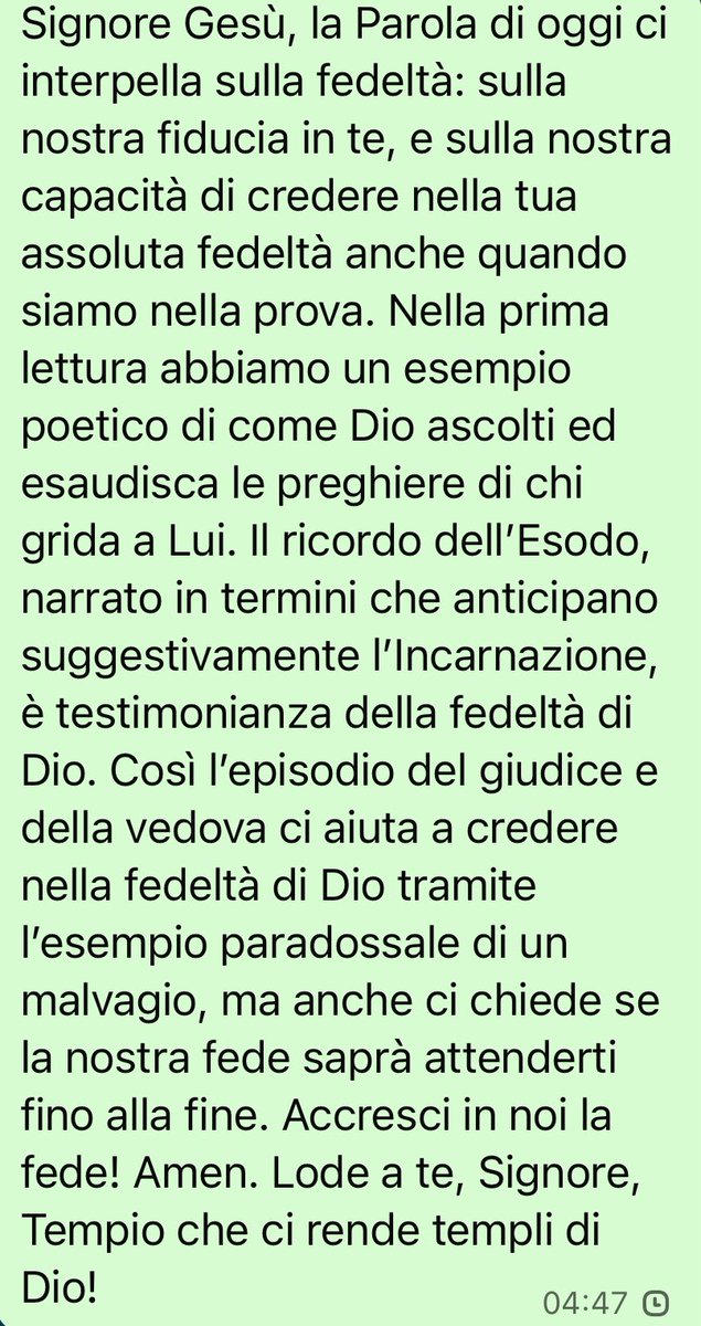 pregarelaparola's tweet image. #pregare la Parola di oggi: fede, fedeltà, fiducia 🙏🏻
#VangeloDiOggi #vangelodelgiorno