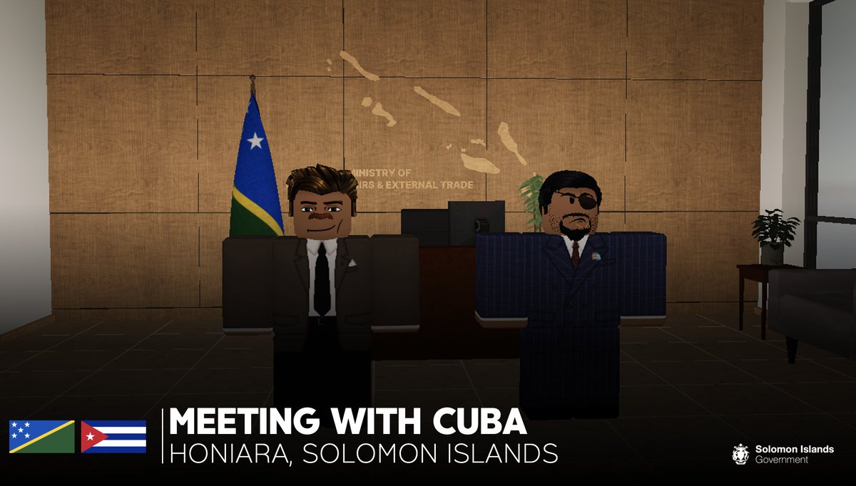🇸🇧🇨🇺 The UN Ambassador met with the Cuban delegation in Honiara this morning. 

The Solomon Islands opened relations with Cuba and looks forward to expanding our partnership with them in the future.