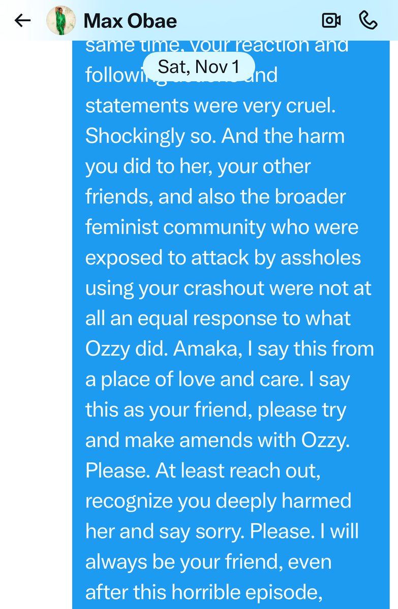 UjuAnya's tweet image. …I met Maki here on Twitter in 2019. We chatted offline for a bit with an eye to date, but our differences and distance were vast, we never met in person, and we settled into friendship. As her friend, I reached out to Max about the episode with Ozzy. This led to a phone call…