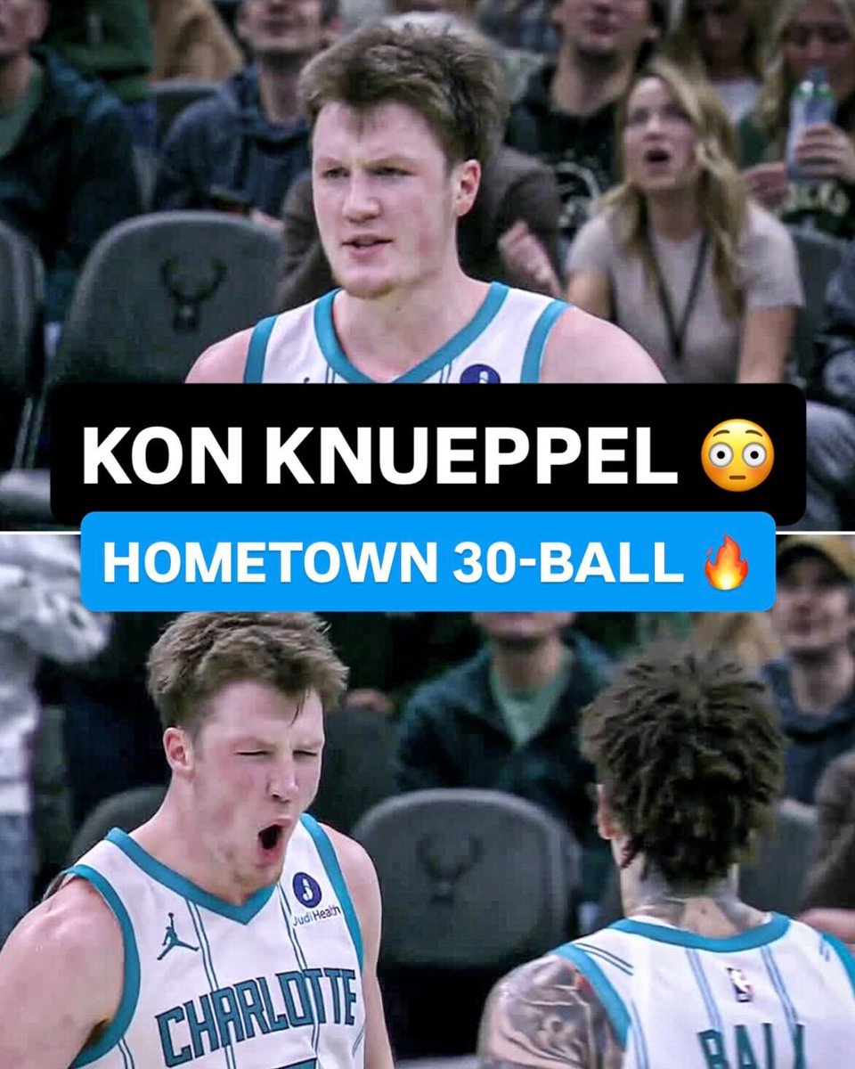 MILWAUKEE NATIVE KON KNUEPPEL DROPPED A CAREER HIGH 32 POINTS 👀 

The Hornets lost vs. the Bucks 147 to 134 in OT.