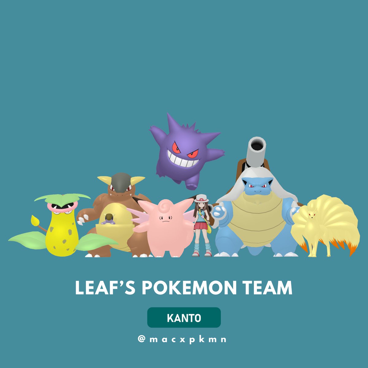 macxpkmn's tweet image. Leaf's Pokémon Team 

#pokemon