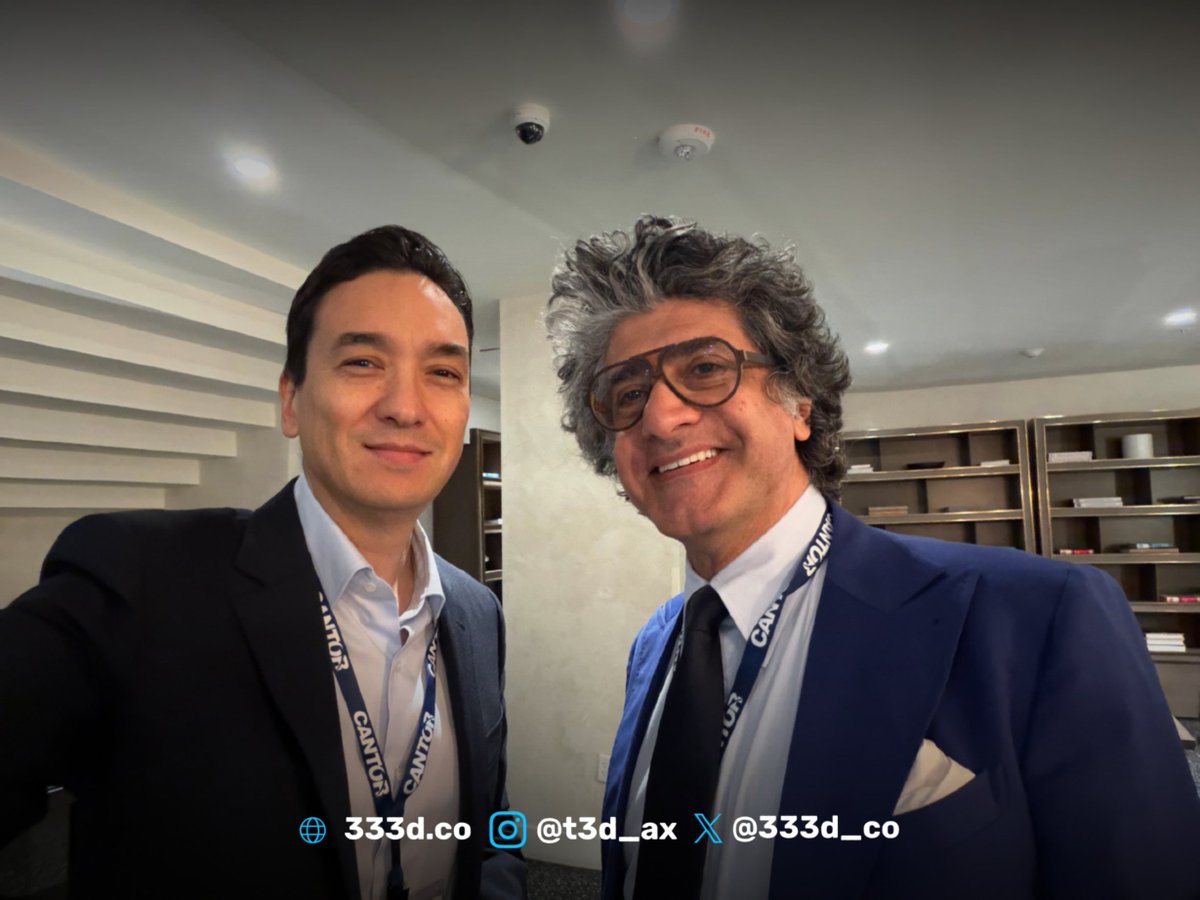Great minds connecting!

Valuable discussions between Metaplanet CEO Simon Gerovich and 333D Director John Conidi at the Cantor Fitzgerald Conference in Miami, highlighting shared perspectives on the future of digital innovation and growth.

#T3D #333D #Metaplanet