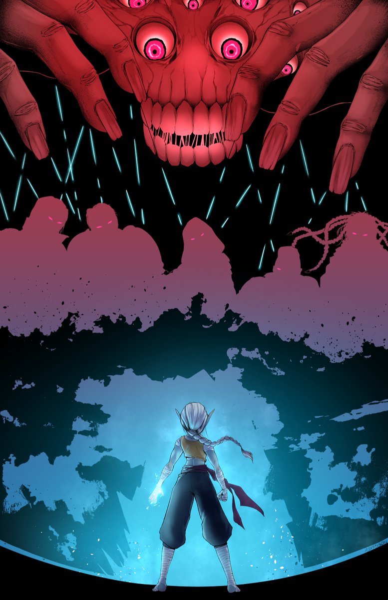 Un être monstrueux, se dresse devant Icy. Autour de lui, ses anciens compagnons. Leurs regards, jadis emplis de chaleur, sont désormais déformés par une influence maléfique. Quelle magie impie les a enchaînés à sa volonté ?

#fanart #aventures #ComicArt