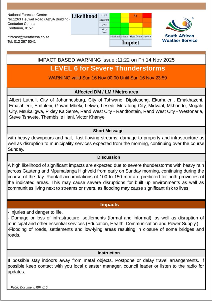 Joburg - Disaster Management Centre tweet media