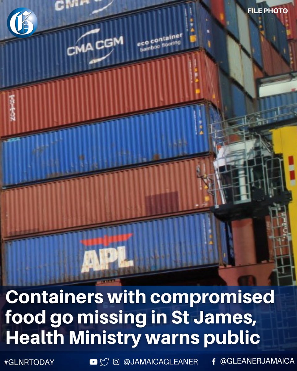 The public is being advised that four containers that were being stored at Porto Bello in Montego Bay, St James, which were found with compromised foods, have been discovered to be tampered with and/or gone missing from the compound.

Read more: jamaica-gleaner.com/article/news/2…