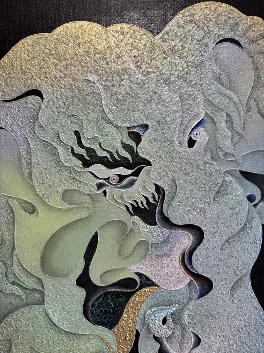 HAMADARAKA個展『AKGALSLAMAMIK』今日もオープン☀️彼らが想像する楽園に生息するであろう生き物たちが力強く描きだされています！唯一無二のテクスチャーをお楽しみください。本日も20時まで。mograg.com