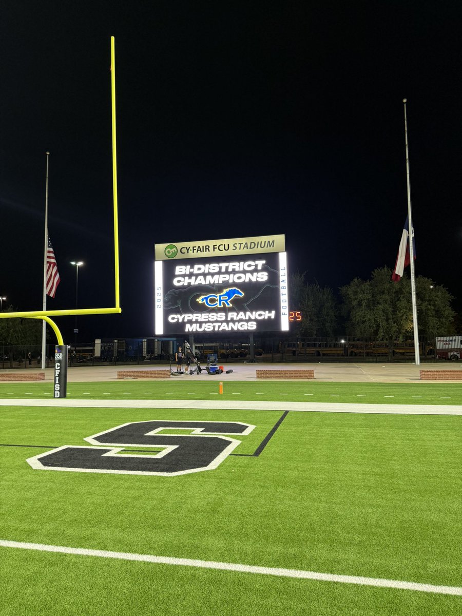 FINAL - Your Cypress Ranch Mustangs are 2025 6A Bi-District Champions!

Klein [24]

Cypress Ranch [40]

#MWT
