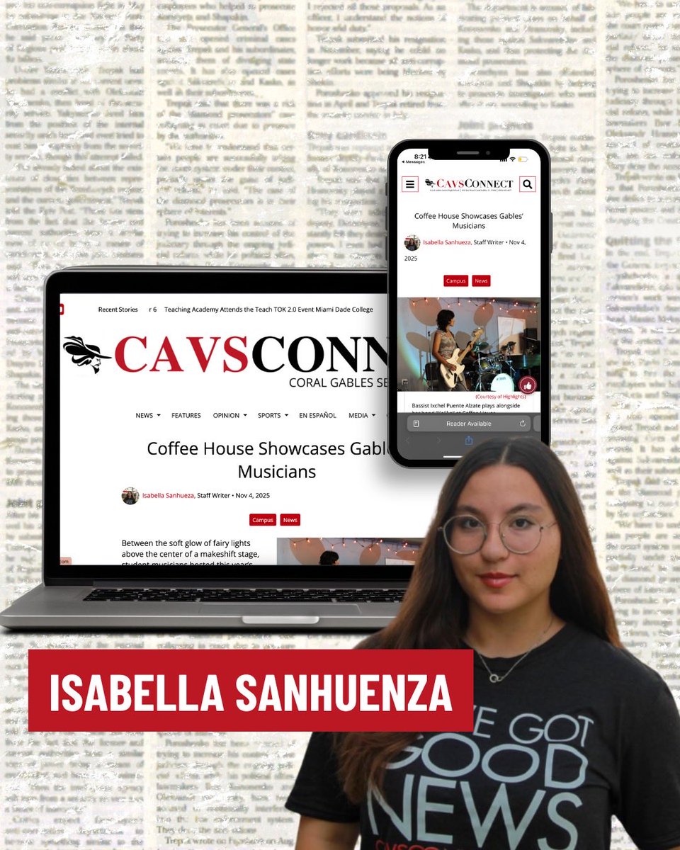 CavsConnect's tweet photo. Spotlighting our amazing student journalists! Check out this week’s featured articles written and produced by our talented publication team. #whygables #yourbestchoicemdcps #cghs https://t.co/fFXGGllf1R